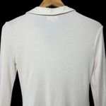 Madewell Women's Size S Ruched Polo Cardigan Antique Cream Y2K Minimalist Photo 7