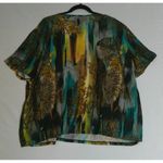 Nygard Womens 3X Gold Colorful Slinky Blouse Top Artsy Career Boho Retro‎ Funky Size undefined Photo 1