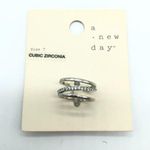 A New Day Ring Cubic Zirconia Rhinestones Silver Tone Size 7 Photo 0