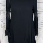 Love Fast Live Hard Lace Panel Sleeve Tunic Dress Black Large Gothic Boho Witchy Photo 0