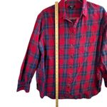 Madewell  Plaid Shirt Button Down Long Sleeve Red Blue‎ Womens Size M Lightweight Photo 6