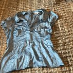 Nanette Lepore  Baby Blue Satin Blouse Size 4 Photo 5