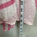 Sandra Darren Sandra Darren Midi Dress Womens 6 Pink White Striped V-Neck Cap Sleeve Summer Photo 7