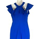 Trina Trina Turk Royal Blue Cold Shoulder Mini Sheath Dress Sz 2 Photo 2