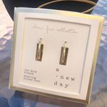 A New Day  NWT 14k Gold Plated Sterling Silver Post Gold Hoop Earrings Photo 0