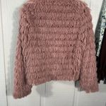 Cupshe  Pink Soft Fringe Open Front Lined Jacket Size Small EUC Photo 5