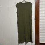 Double Zero Olive Green Sleeveless T-Shirt Dress Midi Pockets Small Photo 4