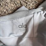 Alo Yoga Alosoft Ribbed Shimmer Chic Bra Tank size small Light Grey Iridescent Photo 3