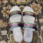 Juicy Couture 2000s girly glamorous glamour rainbow rhinestone bedazzled sandals Photo 1