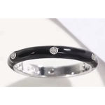 Boutique NEW Women's Pave’ Diamond Black Enamel S925 Stacking Ring Size‎ 9 Photo 11