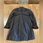 Rebecca Taylor  Lace Mock Neck Long Sleeve Poplin cotton mini  Dress black 0 Photo 3