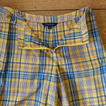 J. Peterman Co Plaid Cotton Skort Sz 12 Yellow Blue Red Wrap Style Preppy Retro Photo 4