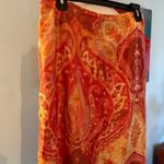 Lafayette 148 Floral Maxi Skirt size 10 L 100% Silk Oranges Red Photo 1