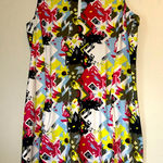 GGBlue Luxe Sport Women’s Multi Print Golf Athletic Dress 1/4 Zip Sz Large Yellow Photo 0