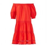 Kate Spade  Broom Street Cotton Poplin Tiered Dress Cherry Pepper Red Size Small Photo 6