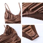 Amazon Brown satin bodysuit Photo 1