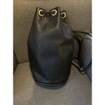 Anne Klein Leather  II Vintage Bucket Bag Purse Handbag Matte Gold Accents EUC Photo 11