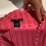 Willi Smith  Coral Ribbed Top with Button Detail Photo 2