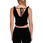 STAUD NWT  Vivienne Velvet Crop Tank Top V Neck Women's Black Size Medium Photo 1