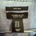 Jones New York Sky Blue 100% Linen Blouse Photo 2