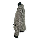 Lafayette 148  | Sz 8 | Wool Blend Tweed Herringbone Knit Fringe Trim Blazer Photo 4