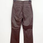 ZARA Brown Faux Leather Split Hem Trousers Photo 8