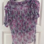 Isabel Marant Gray and White Flutter Sleeve Blouse Photo 5