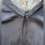 Massimo Dutti  Satin Mockneck Keyhole Blouse Black 36 Photo 6