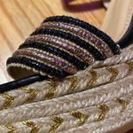 Top Moda Gold and Black Espadrille Wedges Photo 3