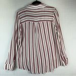 BP B.P. White Red Stripes Viscose Button Up Shirt Junior Size Large Nautical Prep Photo 7
