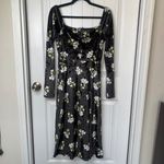 Anthropologie  Hutch‎ black velvet floral midi dress small spring wedding guest Photo 4