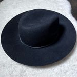Phenix Black 100% Wool Leather Band Wide Brim Hat Photo 5