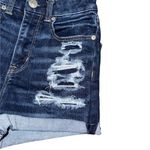 American Eagle  Curvy Hi-Rise Shortie Jean Shorts Dark Wash Distressed Women’s 00 Photo 3