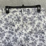 Mario Serrani  Italy Women's White Floral Pants Size 12 Faux Front Pockets Photo 5