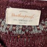 Weatherproof  Vintage Nordic Sweater women's small maroon and grey Photo 3
