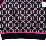 SO  Retro Sweater Vest Preppy Black Fuchsia Crop High Neck Vest Junior Medium NEW Photo 8