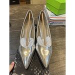 Sam Edelman Women's Dori Pump Kitten Heel Shiny Silver Size 7 Pointed Toe! Photo 3