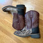 Roper Women’s 8.5 Cowboy Cowgirl Boots Brushed Cowhide Leather Riding Western Brown Photo 11