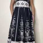 Magic  Black & White Pattern Y2k Midi Dress Formal Cotton Size Medium Photo 0