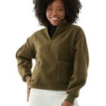 Free Assembly Women's Half Zip Faux Sherpa Sweatshirt Photo 0