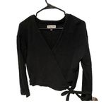 Madewell Texture & Thread black v neck long sleeve shirt size small Photo 0