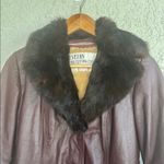 Vintage 70s Brown Leather Coat with Fur Collar – Western Leather Clothing Center Size M Photo 2