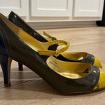 J.Crew  Penelope Mary Jane Patent Leather Heel Gray Blue Yellow Size 9 Photo 0