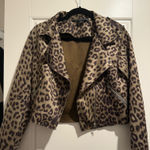 HYFVE Leopard Print Cropped Biker Jacket Photo 0