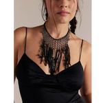 Free People Bohemian Western Grunge Bib Cranston Fringe Necklace NWT Leather Photo 2