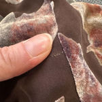 Vintage Collezioni Italy Velvet Burnout Semi Sheer Silk Top Medium Leaves Brown‎ Brown Photo 2