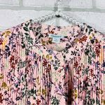 Sundance Floral Print Pintuck Long Sleeve Blouse Size S Pink Photo 5
