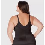 Ruby Ribbon Pin Up Cami #3055 Black Lace Deep V Full Support Shapewear Sz 46 Photo 1