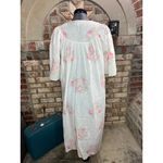house dress duster floral lace collar pink white nightgown robe Size L Photo 3