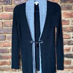 Donna Morgan  Black Gray Ribbed Knit Toggle Cardigan Sweater Women's Size Small Photo 0